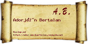 Adorján Bertalan névjegykártya