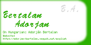 bertalan adorjan business card